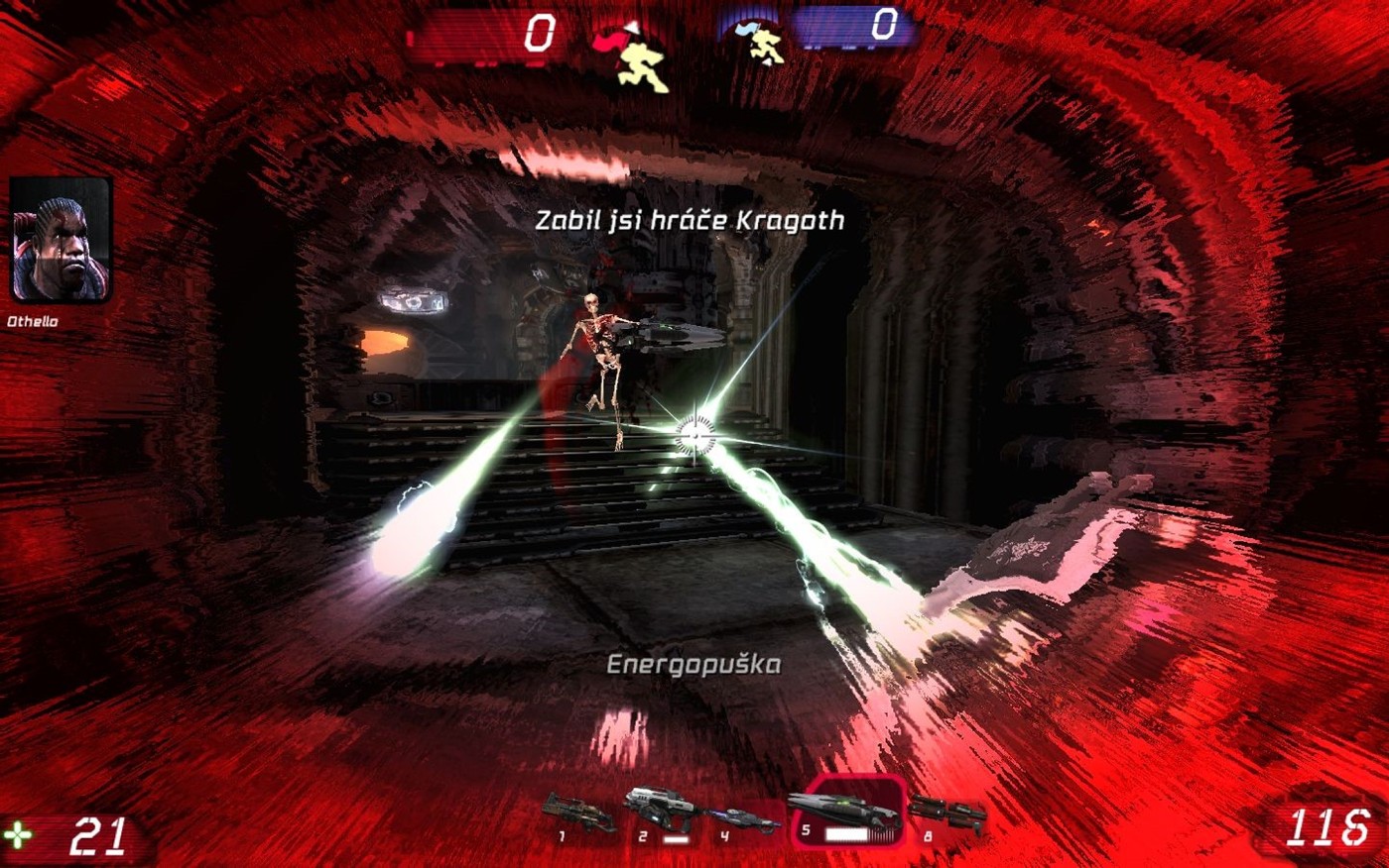 Interface saturée de rouge dans Unreal Tournament 3