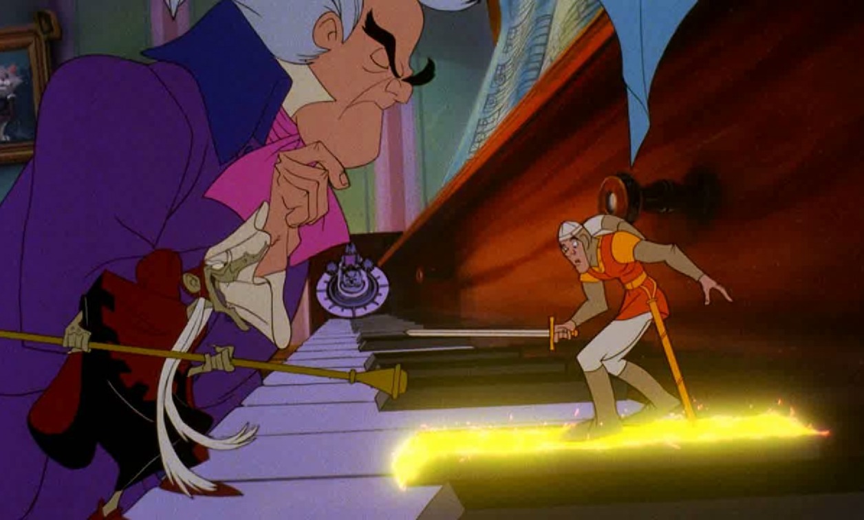 Dirk face au duel de piano enflammé dans Dragon’s Lair
