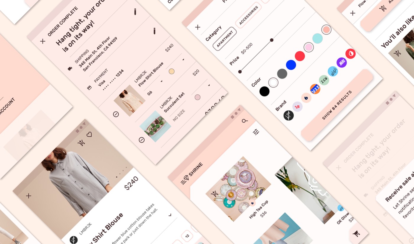 Écrans conçus en Material Design