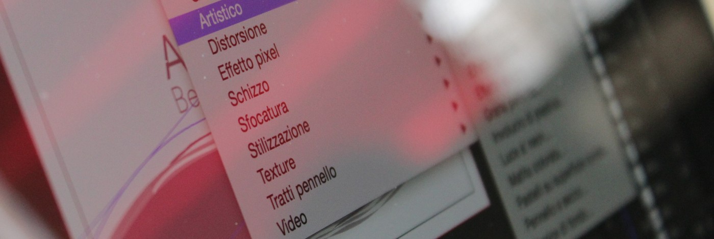 Menu de filtres artistiques d’un logiciel de retouche